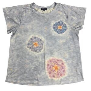 Democracy Light Blue Tie-Dye Short Sleeve Tee Size Large